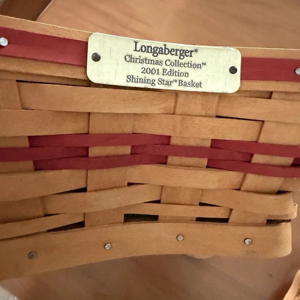 Vintage Longaberger Star Basket Christmas Shining Star Lid Liner 2001 FLAW READ